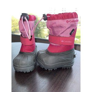 COLUMBIA Toddlers Girl's Powderbug Plus II Pink Snow Winter Boots (Size 4c )